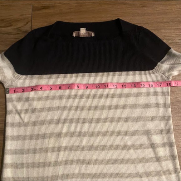 LOFT Striped Color Block Boatneck Sweater Medium - Picture 8 of 8